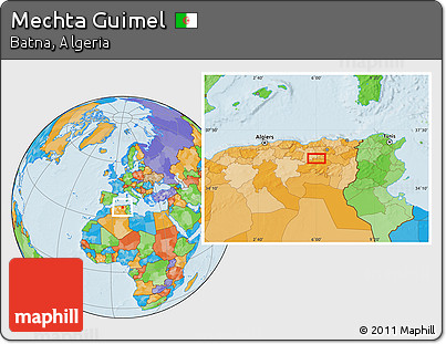 Political Location Map of Mechta Guimel
