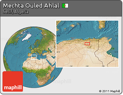 Satellite Location Map of Mechta Ouled Ahlal