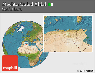 Satellite Location Map of Mechta Ouled Ahlal