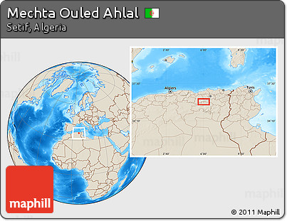 Shaded Relief Location Map of Mechta Ouled Ahlal