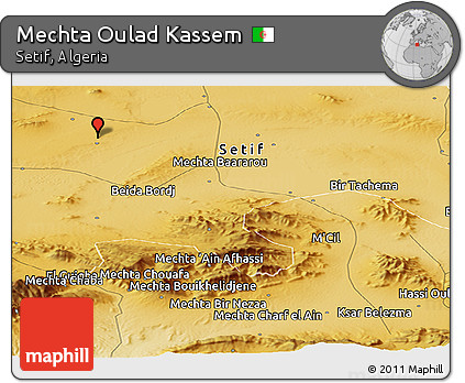 Physical Panoramic Map of Mechta Oulad Kassem