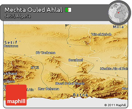 Physical Panoramic Map of Mechta Ouled Ahlal