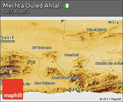 Physical Panoramic Map of Mechta Ouled Ahlal