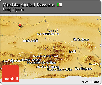 Physical Panoramic Map of Mechta Oulad Kassem