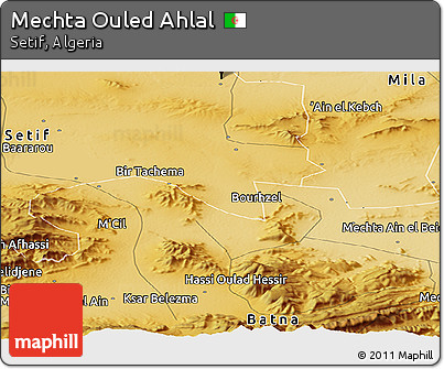 Physical Panoramic Map of Mechta Ouled Ahlal