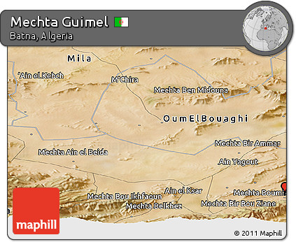 Satellite Panoramic Map of Mechta Guimel
