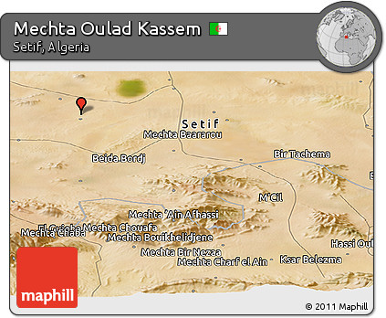 Satellite Panoramic Map of Mechta Oulad Kassem