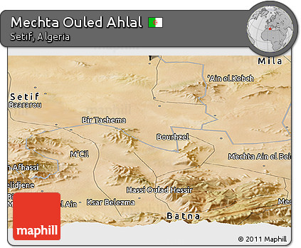 Satellite Panoramic Map of Mechta Ouled Ahlal