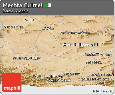 Satellite Panoramic Map of Mechta Guimel