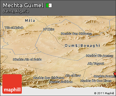 Satellite Panoramic Map of Mechta Guimel