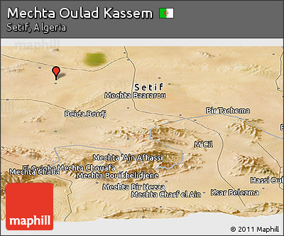 Satellite Panoramic Map of Mechta Oulad Kassem
