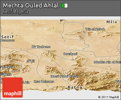 Satellite Panoramic Map of Mechta Ouled Ahlal