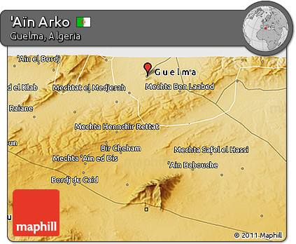 Physical 3D Map of 'Aïn Arko