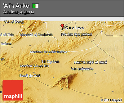 Physical 3D Map of 'Aïn Arko