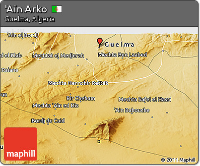 Physical 3D Map of 'Aïn Arko