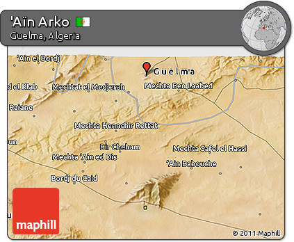 Satellite 3D Map of 'Aïn Arko