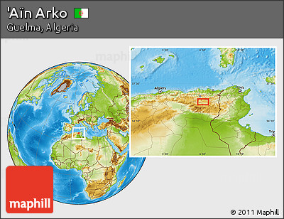Physical Location Map of 'Aïn Arko
