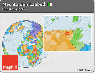 Political Location Map of Mechta Ben Laabed