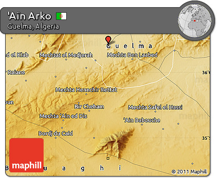 Physical Map of 'Aïn Arko