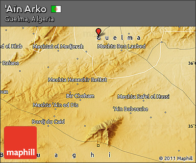 Physical Map of 'Aïn Arko