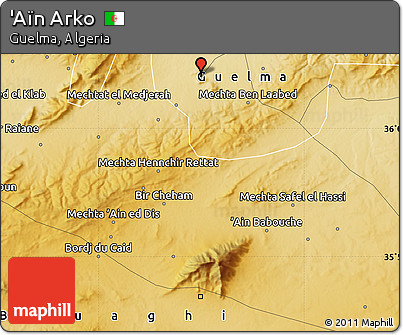 Physical Map of 'Aïn Arko