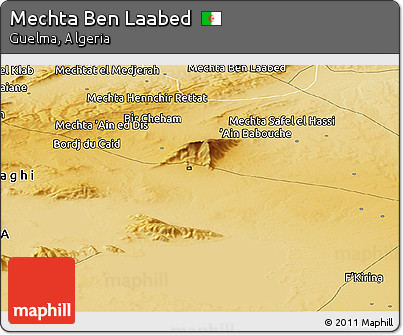 Physical Panoramic Map of Mechta Ben Laabed