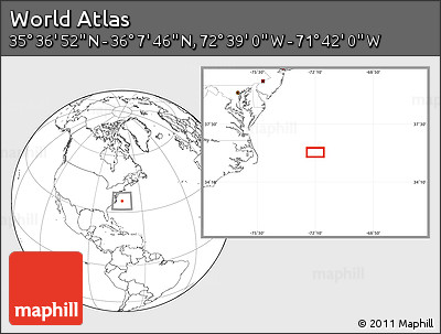 Blank Location Map of the Area around 35° 52' 19" N, 72° 10' 30" W