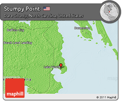 Political 3D Map of Stumpy Point