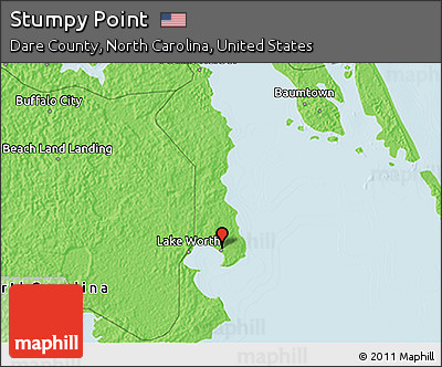 Political 3D Map of Stumpy Point
