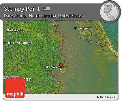 Satellite 3D Map of Stumpy Point