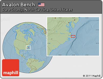 Savanna Style Location Map of Avalon Bench, hill shading