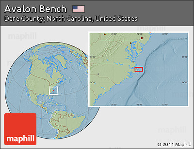 Savanna Style Location Map of Avalon Bench, hill shading