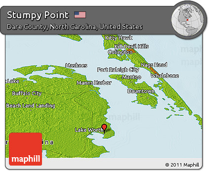 Physical Panoramic Map of Stumpy Point