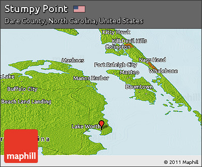 Physical Panoramic Map of Stumpy Point