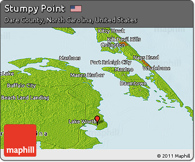 Physical Panoramic Map of Stumpy Point