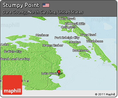 Political Panoramic Map of Stumpy Point