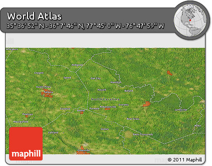 Satellite 3D Map of the Area around 35° 52' 19" N, 77° 16' 30" W