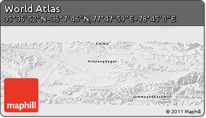 Physical Panoramic Map of the Area around 35° 52' 19" N, 78° 16' 30" E