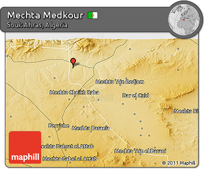 Physical 3D Map of Mechta Medkour