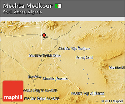 Physical 3D Map of Mechta Medkour