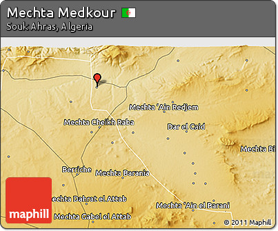 Physical 3D Map of Mechta Medkour