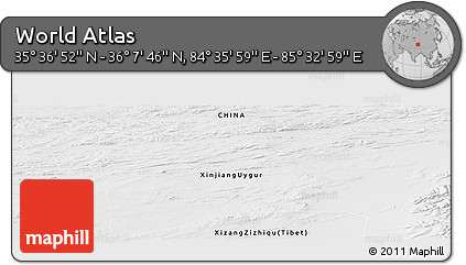 Physical Panoramic Map of the Area around 35° 52' 19" N, 85° 4' 29" E