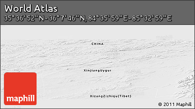 Physical Panoramic Map of the Area around 35° 52' 19" N, 85° 4' 29" E