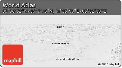 Physical Panoramic Map of the Area around 35° 52' 19" N, 85° 4' 29" E