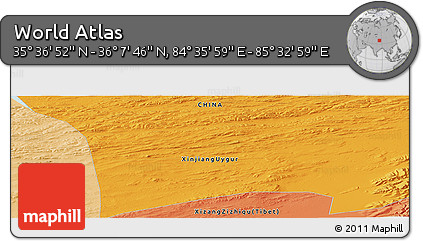Political Panoramic Map of the Area around 35° 52' 19" N, 85° 4' 29" E