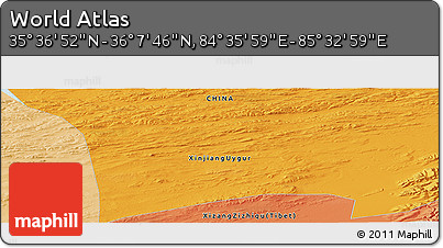 Political Panoramic Map of the Area around 35° 52' 19" N, 85° 4' 29" E