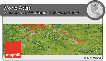 Satellite Panoramic Map of the Area around 35° 52' 19" N, 86° 37' 30" W