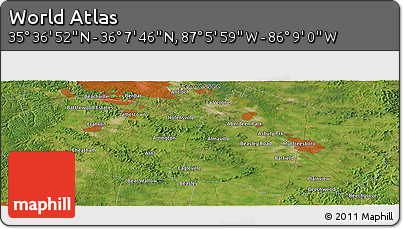 Satellite Panoramic Map of the Area around 35° 52' 19" N, 86° 37' 30" W