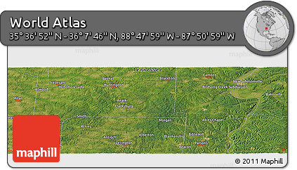 Satellite Panoramic Map of the Area around 35° 52' 19" N, 88° 19' 29" W