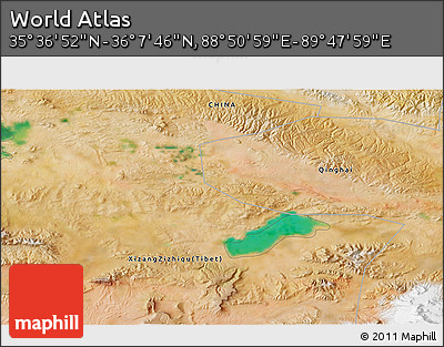 Satellite 3D Map of the Area around 35° 52' 19" N, 89° 19' 29" E